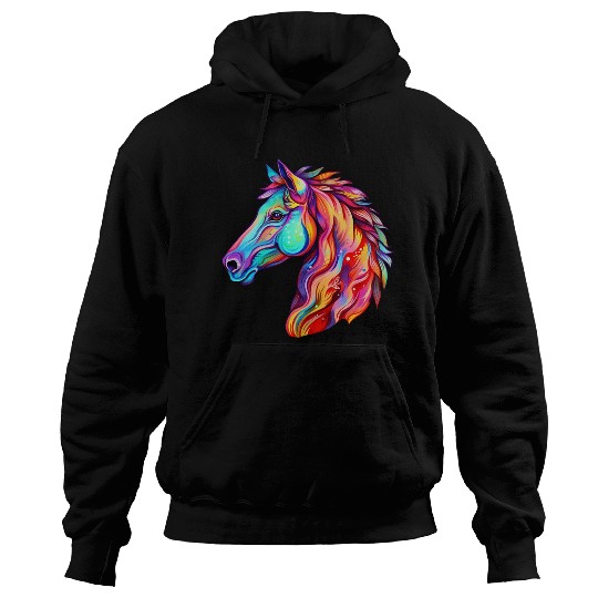 Psychedelic Horse Head Gallop Equine Equestrian Hoodies