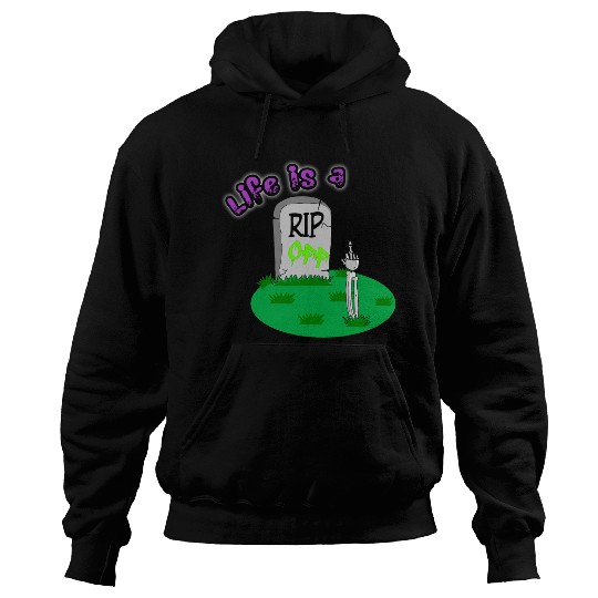 Rip Off Creepy Spooky Dark Joke Cartoon Mood Hoodies
