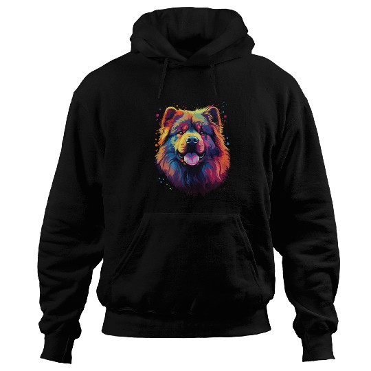 Watercolor Colorful Chow Chow Hoodies