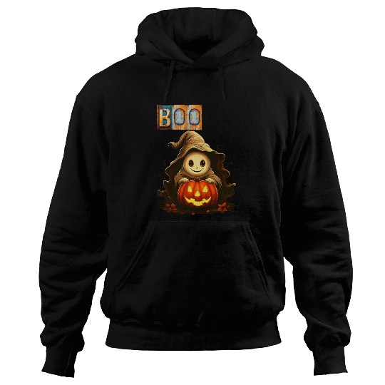 Adorable Boo Kid Ghosts With Pumpkin Hoodies