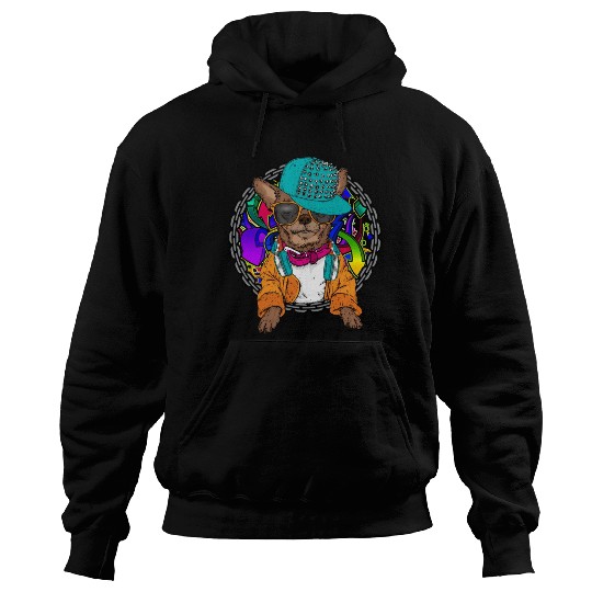 Street Dog Chihuahua Graffiti With Chain Dog Hoodies