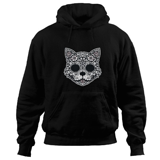 Monochromatic Floral Cat Hoodies
