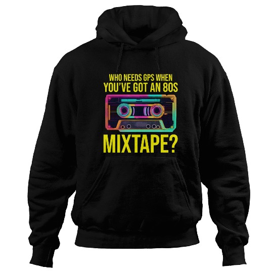 Neon '80s Cassette Tape: Nostalgic Retro Vibes Hoodies