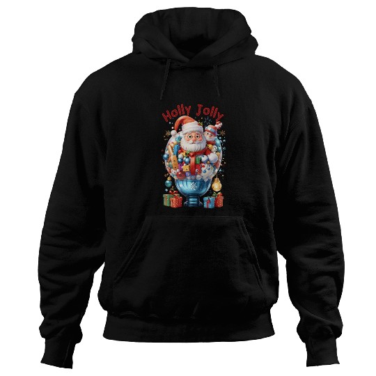 Holly Jolly bubble Santa Hoodies