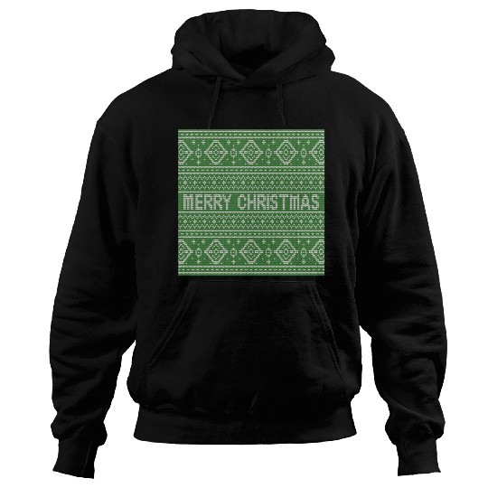 Sage Green Ugly Sweater Christmas Snowflakes Fun Hoodies