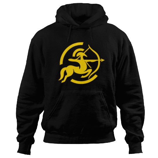 Zodiac Sagittarius Arc Icon Minimalistic Gold Hoodies