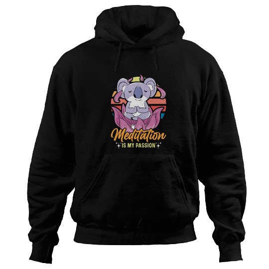 Meditation Is My Passion Relaxation Koala Lover Hoodies