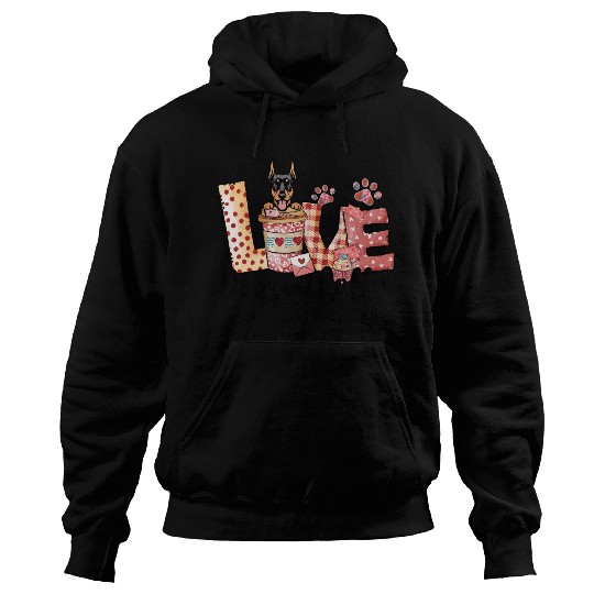 Doberman Dog Coffee Lover Valentines Day Hoodies