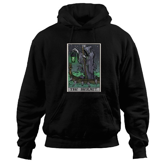 The Hermit Tarot Card Gothic Halloween Grim Reaper Hoodies