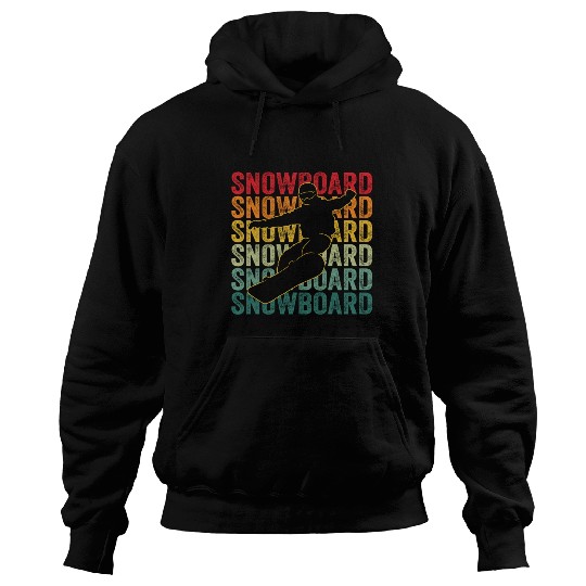 Retro Vintage Snowboarding Gift For Snowboarders Hoodies