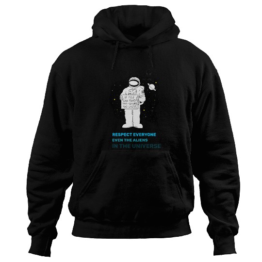 Black White Astronauts and Aliens Hoodies