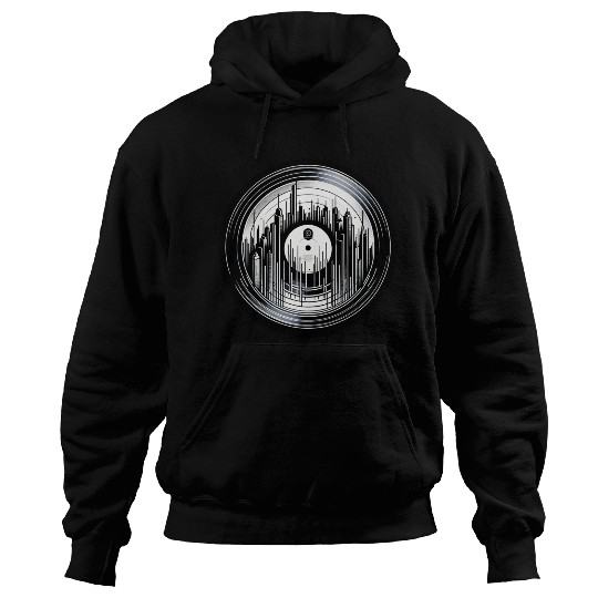 City Beats on Vinyl - Urban Skyline Artwork Hoodies