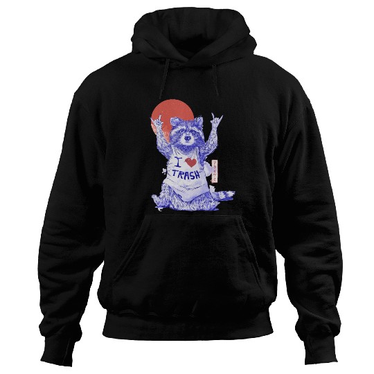 I Love Trash Cute Funny Metal Raccoon Gift Hoodies