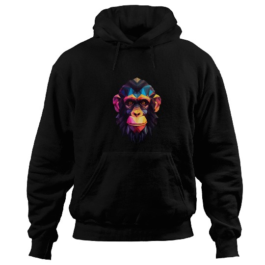 Geometric Style Chimpanzee Hoodies