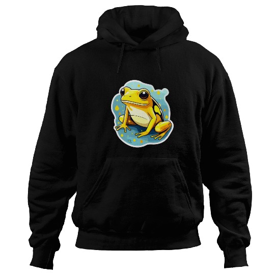 Golden Poison Frog Illustration Hoodies