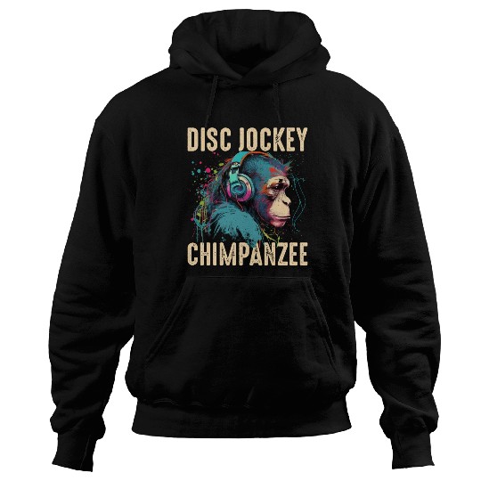 Disc Jockey Chimpanzee Hoodies