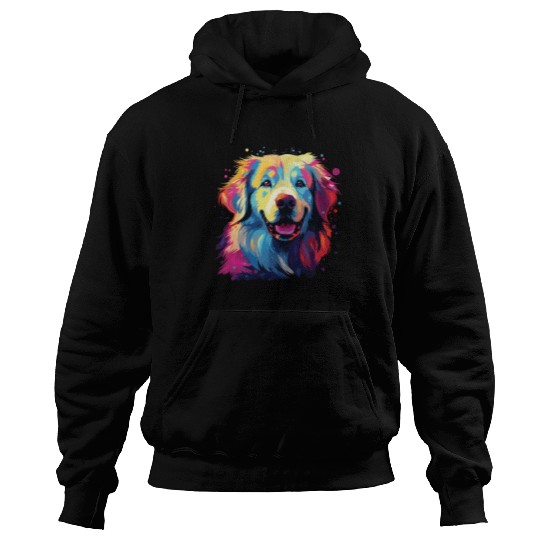 Watercolor Colorful Great Pyrenees Hoodies