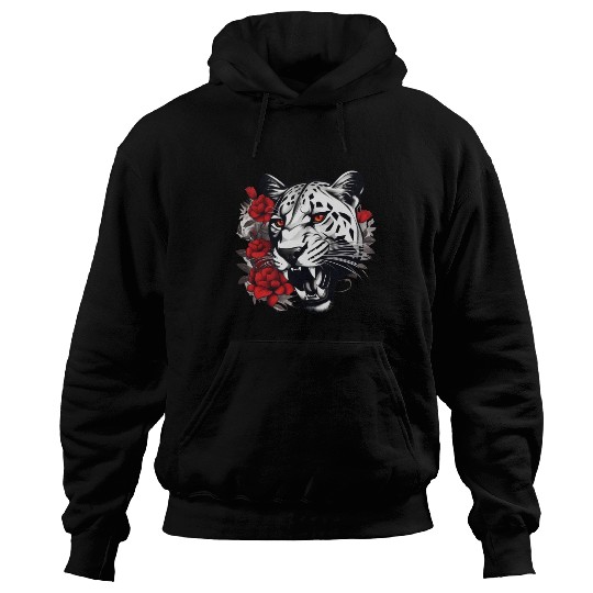 Dynamic Panther Embraces Kindness in Floral Glory Hoodies