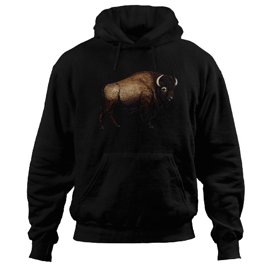 Bison art design majesty of nature buffalo Hoodies