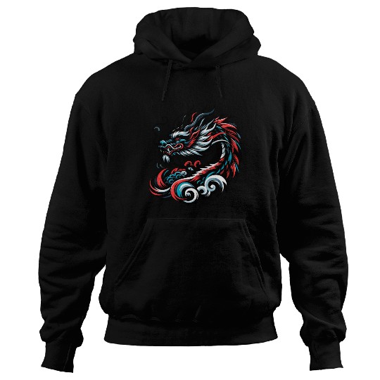 Colorful Chinese Dragon Artwork Essentials Hoodies