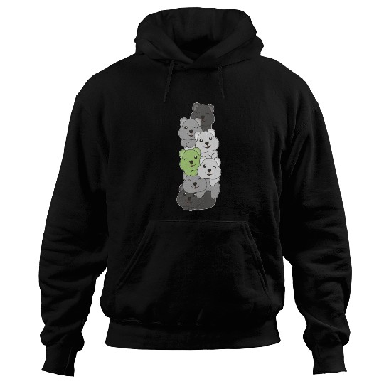 Agender Flag Pride Lgbtq Cute Quokka Stack Hoodies