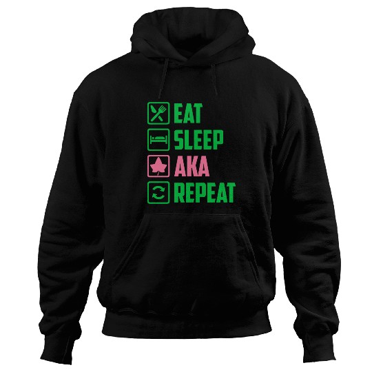 Eat Sleep AKA Repeat Alpha Kappa Alpha Womens Gift Hoodies