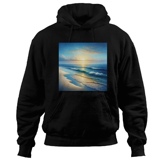 Serene Seaside Sunrise Hoodies
