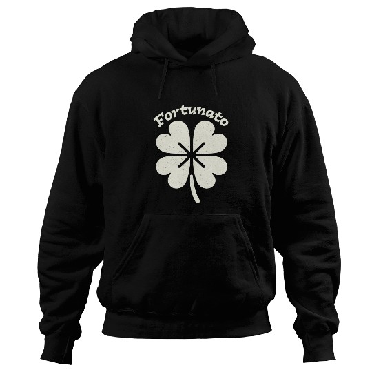 Fortunato Emblem Distressed Four-Leaf Hoodies