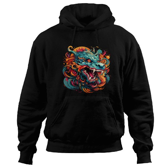 Modern Oriental Dragon Majesty Hoodies