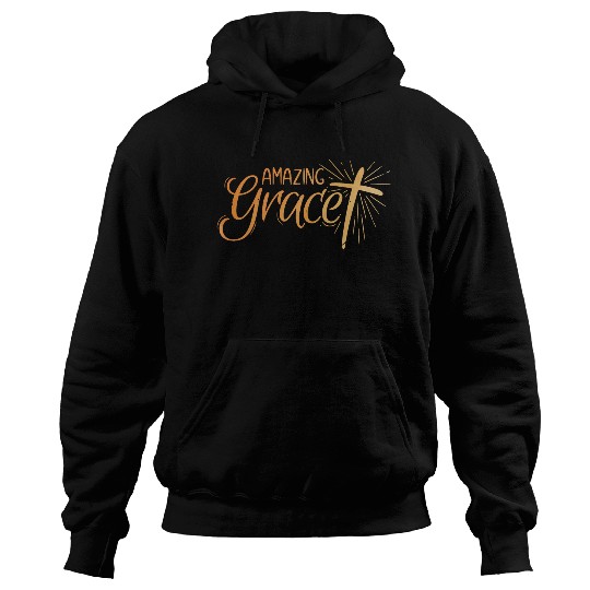 Amazing Grace Lettering Hoodies