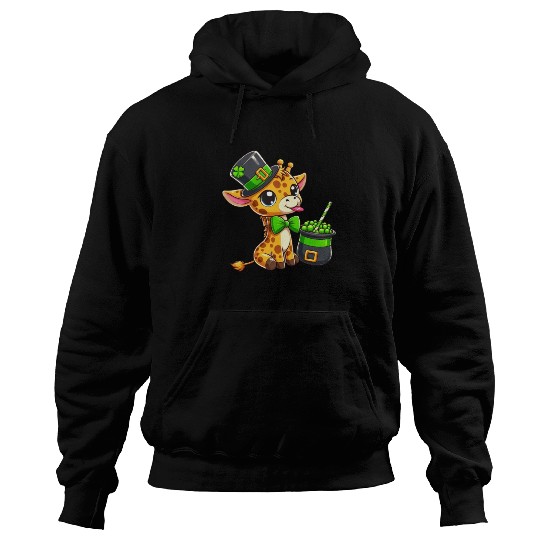 St. Patrick's Day Giraffe with Bubble Tea Hoodies