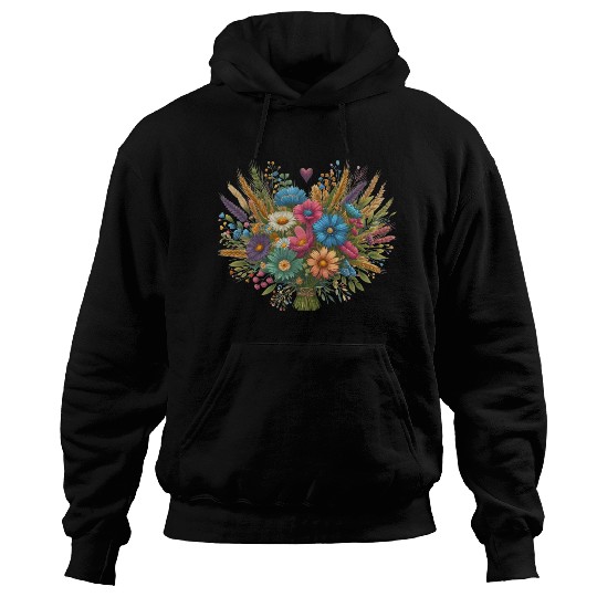 Bouquet of Wildflowers in Beautiful Rustic Colors Hoodies