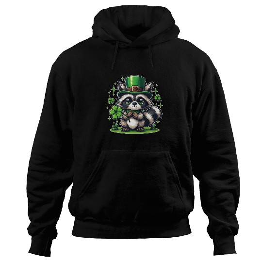St. Patrick's Day Raccoon Revelry Hoodies
