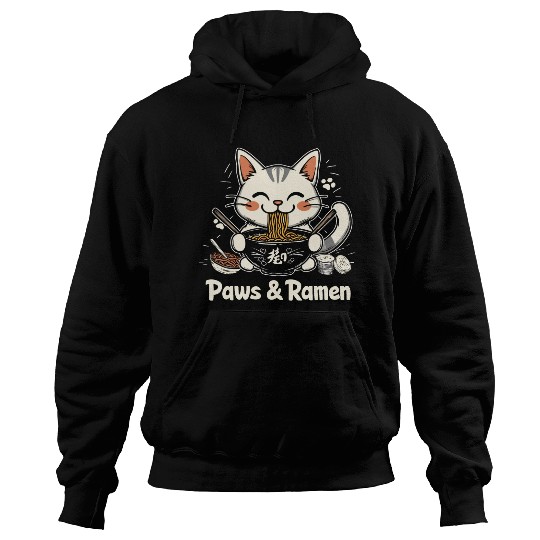 Funny Cat Paws and Ramen Kawai Hoodies