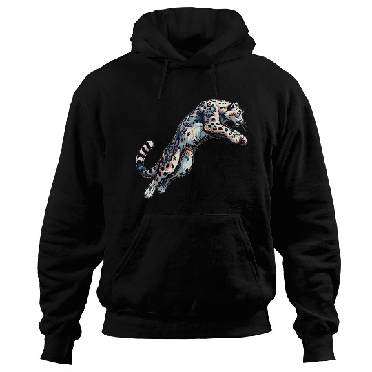 Snow Leopard Leopard White Leopard Hoodies