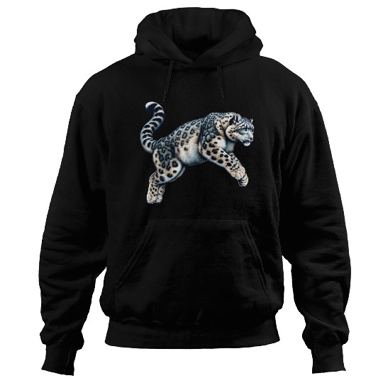 Snow Leopard Leopard White Leopard Hoodies
