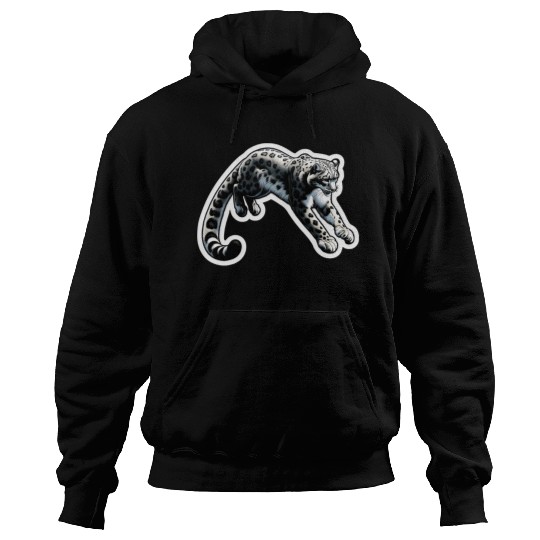 Snow Leopard Leopard White Leopard Hoodies