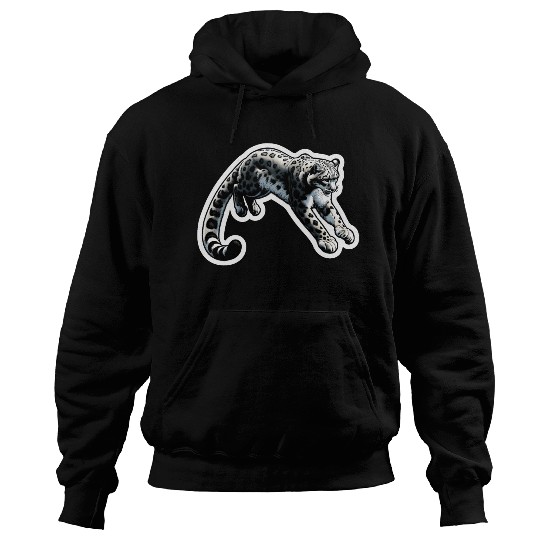 Snow Leopard Leopard White Leopard Hoodies