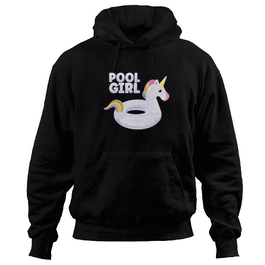 Pool Girl Unicorn Floatie Swimming Pool Hoodies