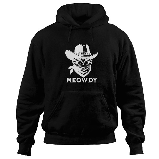 Cute Meowdy Cat Cowboy Pun Hoodies