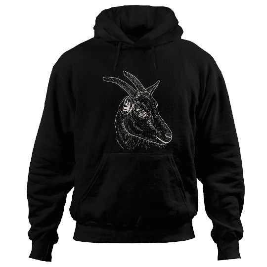 Goat Head - Line Art Hoodies