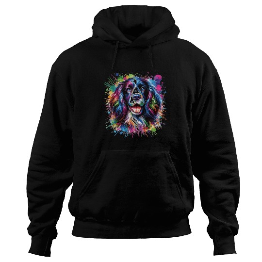 Watercolor Colorful English Springer Spaniel Hoodies