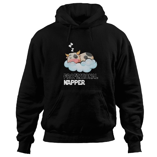 Professional Napper Cow Sleeping Late Riser Hoodies