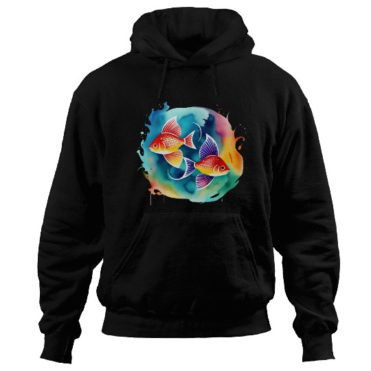 Color splash zodiac: Pisces Hoodies