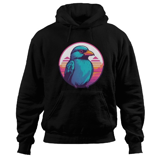 Synthwave Blue Bird 2 Hoodies