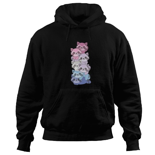 Bigender Flag Pride Lgbtq Cute Raccoon Hoodies