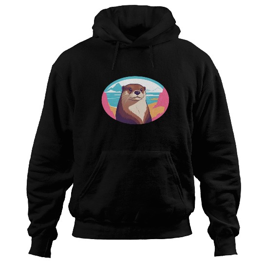 Synthwave Otter 2 Hoodies