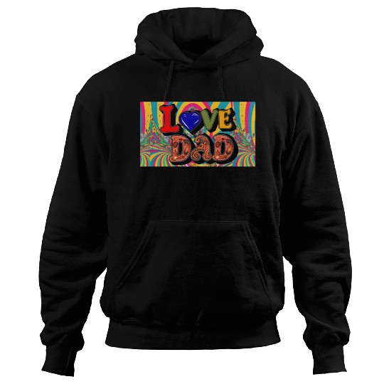 Love Dad Sticker Hoodies