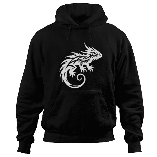 Shaggy Bearded Dragon Tribal Dragon Tattoo Hoodies