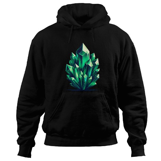 Emerald Crystal Fragments Hoodies